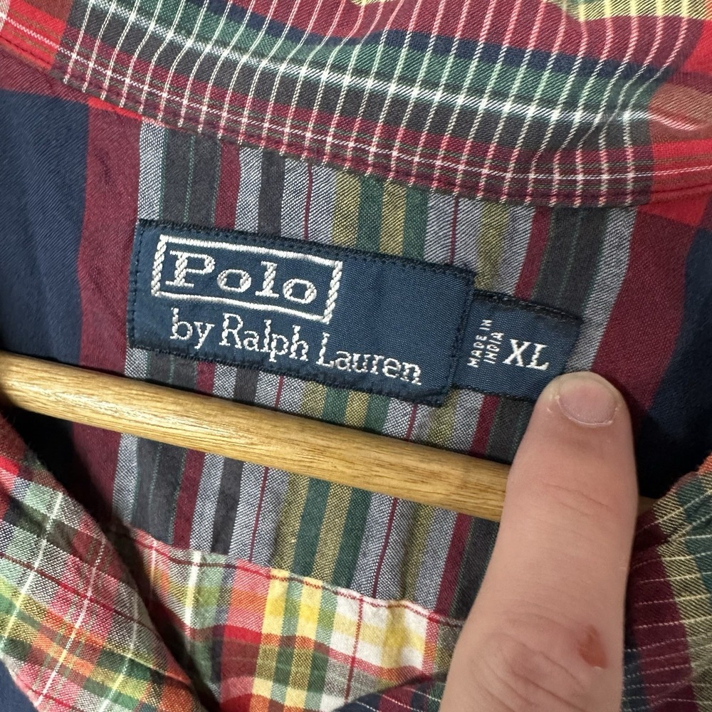 Ralph Lauren Blake Button Up Shirt Men XL Plaid Blue Short Sleeve Classic - Picture 3 of 4